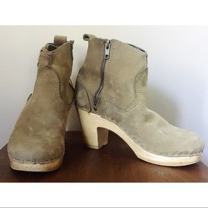 No. 6 5” Leather Clog Buckle Boot High Heel 36